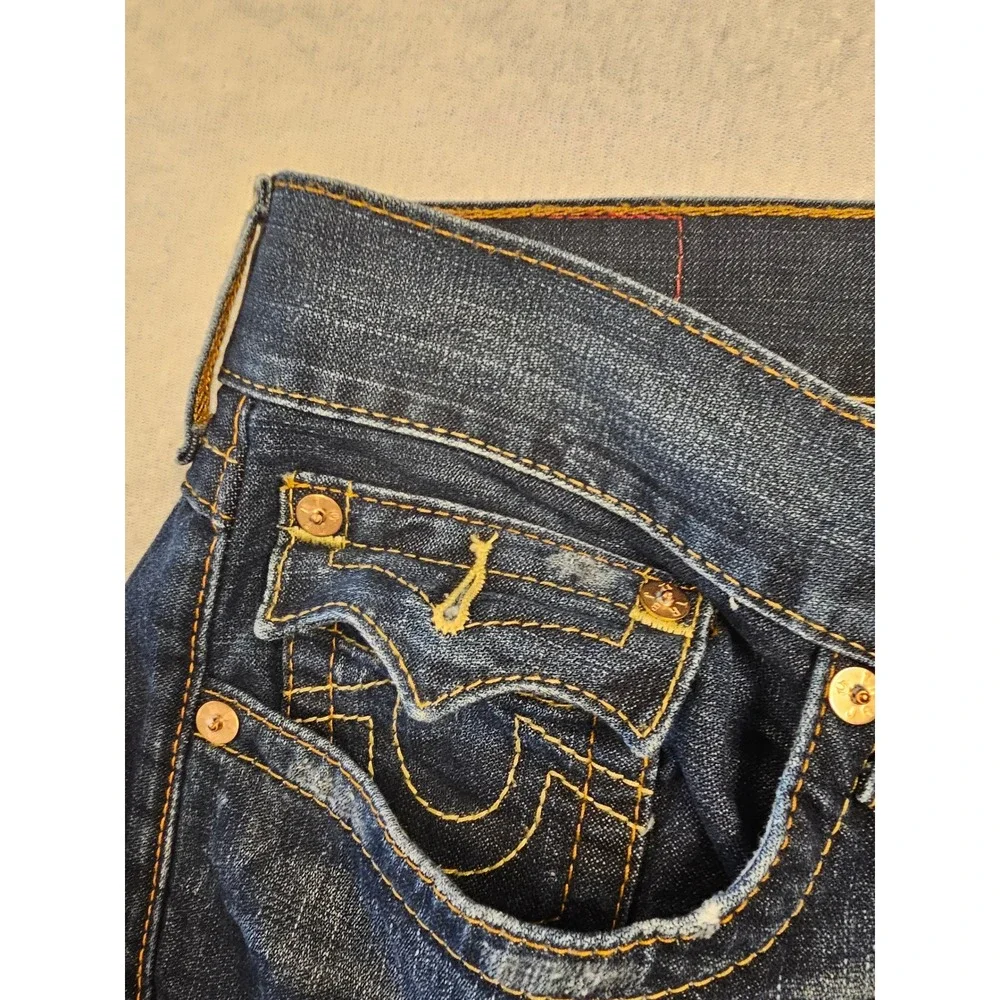 True Religion Section Slim Mens Jeans 38 Dark Wash Indigo Denim Cotton 31 Inseam